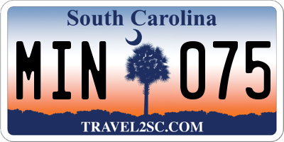 SC license plate MIN075