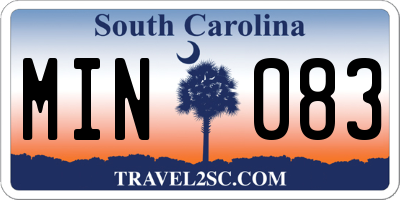 SC license plate MIN083