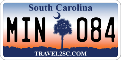 SC license plate MIN084