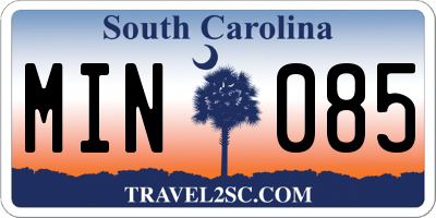 SC license plate MIN085