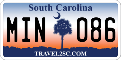 SC license plate MIN086
