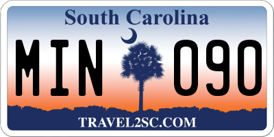 SC license plate MIN090