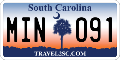SC license plate MIN091