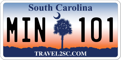 SC license plate MIN101