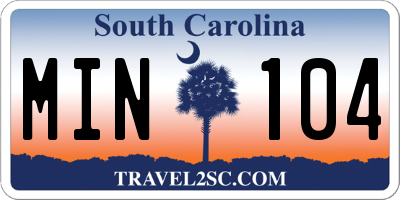 SC license plate MIN104