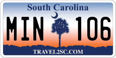 SC license plate MIN106