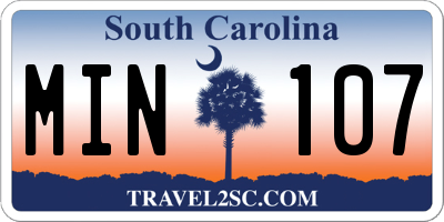 SC license plate MIN107