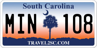 SC license plate MIN108
