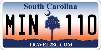 SC license plate MIN110