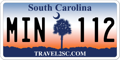 SC license plate MIN112