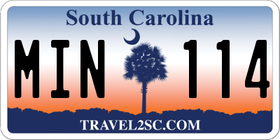 SC license plate MIN114