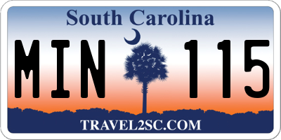SC license plate MIN115