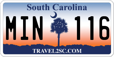 SC license plate MIN116