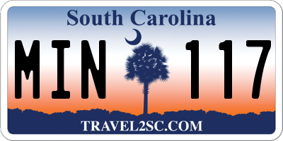 SC license plate MIN117