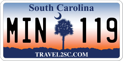 SC license plate MIN119