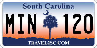 SC license plate MIN120