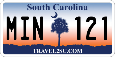 SC license plate MIN121