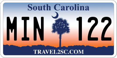 SC license plate MIN122