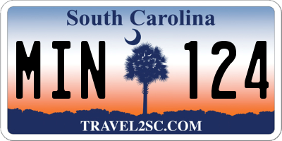 SC license plate MIN124