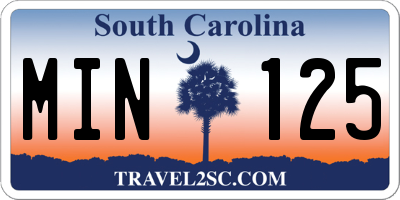 SC license plate MIN125