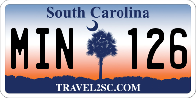 SC license plate MIN126