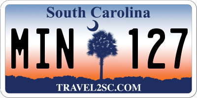 SC license plate MIN127