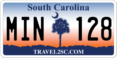 SC license plate MIN128