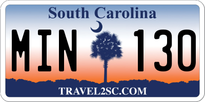 SC license plate MIN130