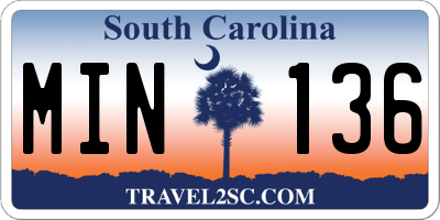 SC license plate MIN136