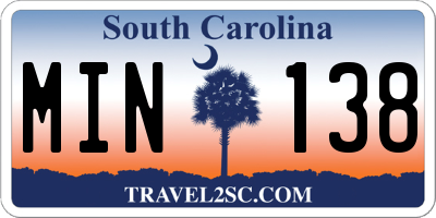 SC license plate MIN138