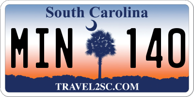 SC license plate MIN140