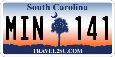 SC license plate MIN141