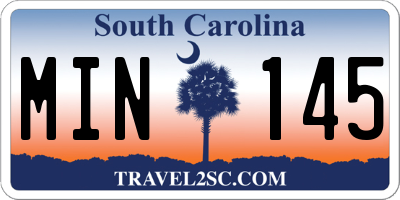 SC license plate MIN145