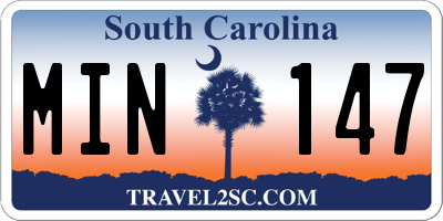 SC license plate MIN147