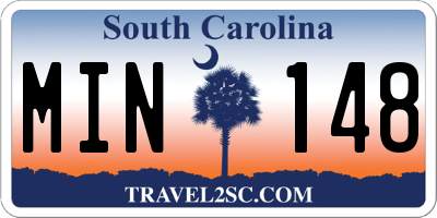 SC license plate MIN148