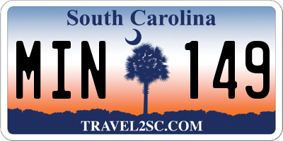SC license plate MIN149