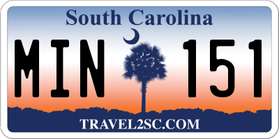 SC license plate MIN151