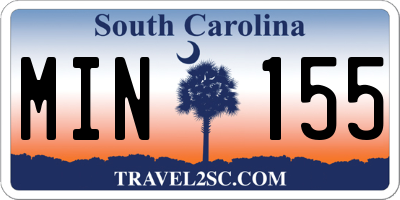 SC license plate MIN155