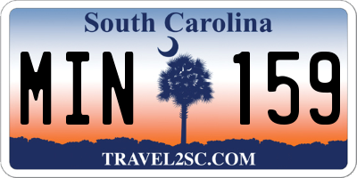 SC license plate MIN159