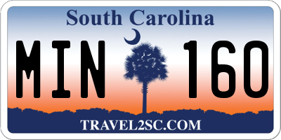 SC license plate MIN160