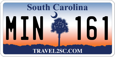 SC license plate MIN161