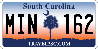 SC license plate MIN162