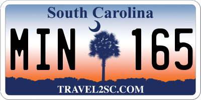 SC license plate MIN165