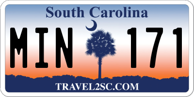 SC license plate MIN171