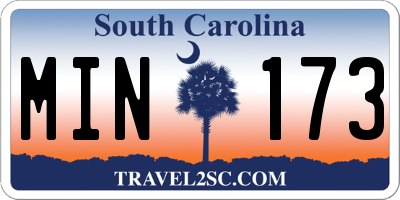 SC license plate MIN173