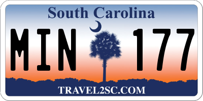 SC license plate MIN177