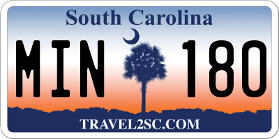 SC license plate MIN180