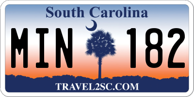 SC license plate MIN182