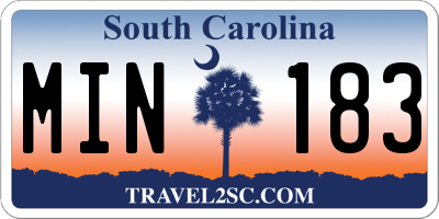 SC license plate MIN183