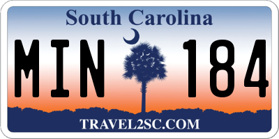 SC license plate MIN184